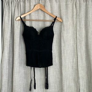 Fredericks of Hollywood b on black padded corset small